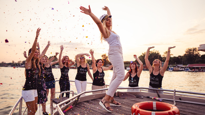 Bachelorette party on a boat