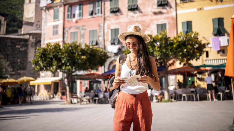 tourist exploring Cinque Terre