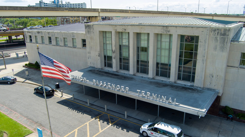 American flag Union Passenger Terminal New Orleans