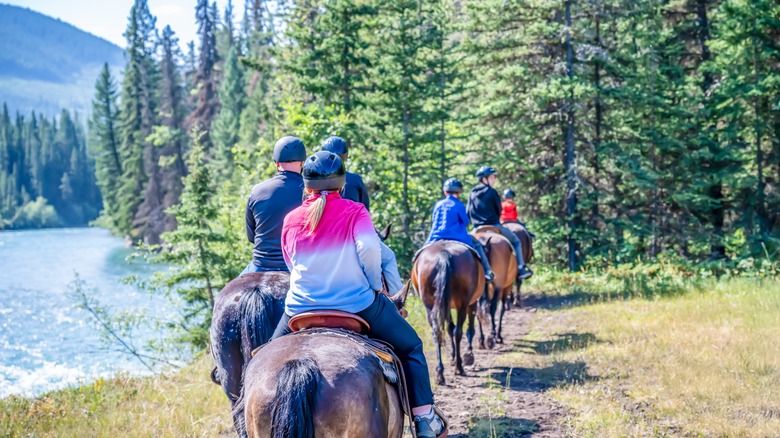 Tourist ride through Banff