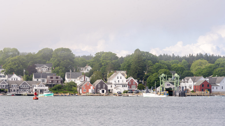 the view of North Haven from Vinalhaven in the Fox Islands in Penobscot Bay in Maine