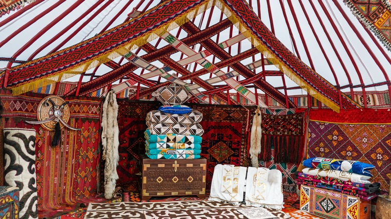 A traditional yurt in The National Museum of Kazakhstan