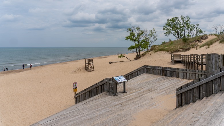 Indiana Dunes National Park along the southern shore of Lake Michigan, West Beach area