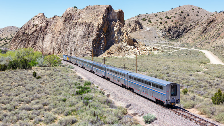 Southwest Chief train New Mexico hills