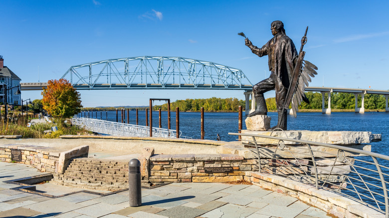 A statue in Wabasha of the Native American chief from whom the city derives its name