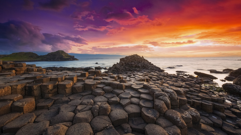 The Giant's Causeway at sunset