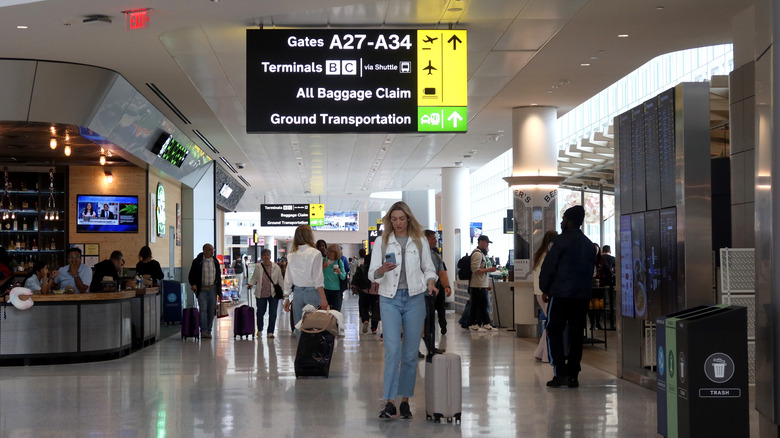 travelers in airport