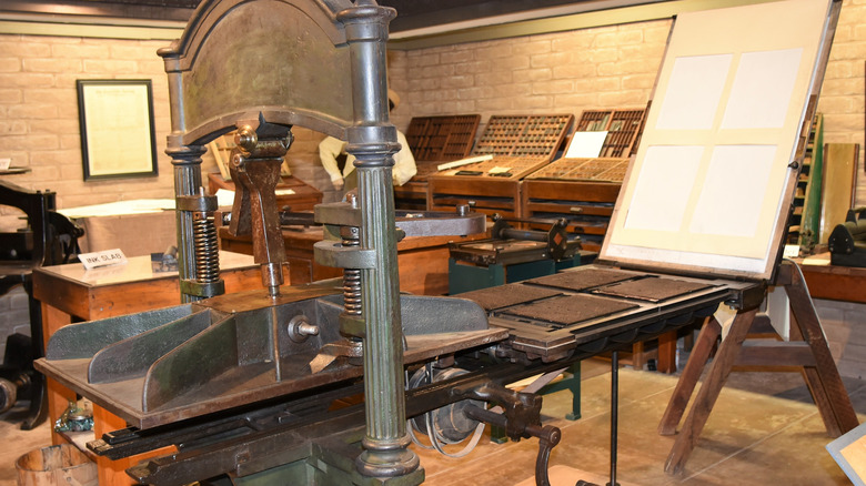 Printing press in Tubac Presidio State Historic Park