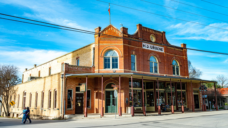 Center of a small town of Gruene in suburbs of San Antonio, Texas