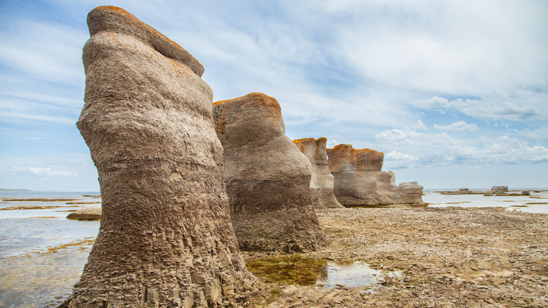 Monoliths at the south of the Quarry island in the Mingan Archipelago National Park Reserve, Quebec, Canada