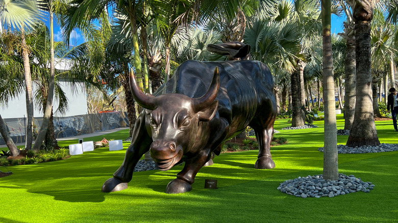 A bull sculpture in Lake Nona Sculpture Park