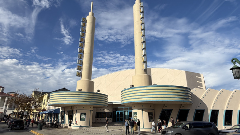 Celebration Theater twin spires blue sky
