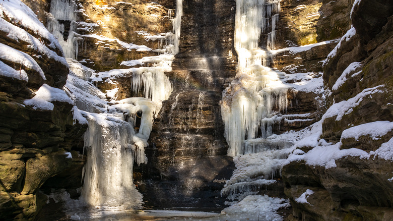 Frozen waterfall