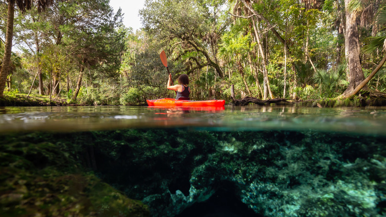 Kayaker on the Chassahowitzka River