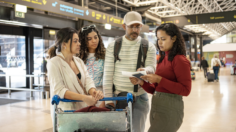 family at airport