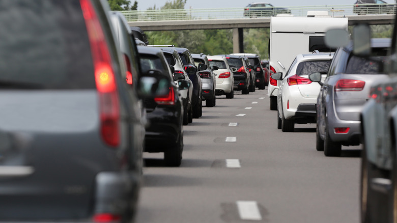 cars in traffic jam 