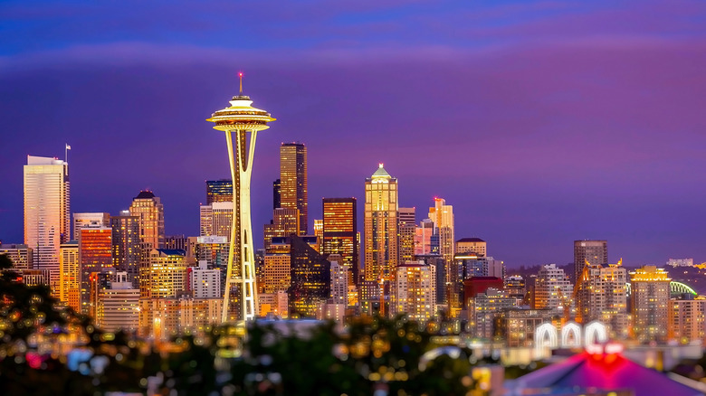 Seattle skyline at night