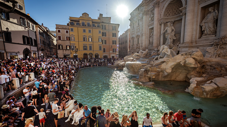 Panorama of Trevi Fountain