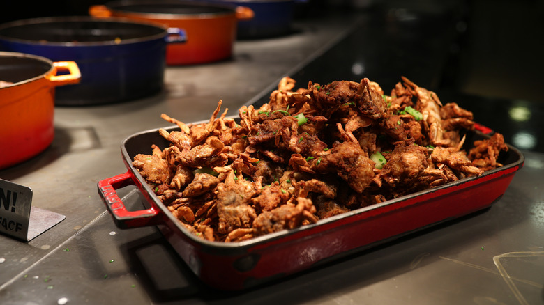 Deep fried soft shell crabs