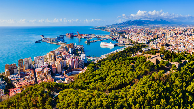 An arial shot of Malaga on a clear sunny day