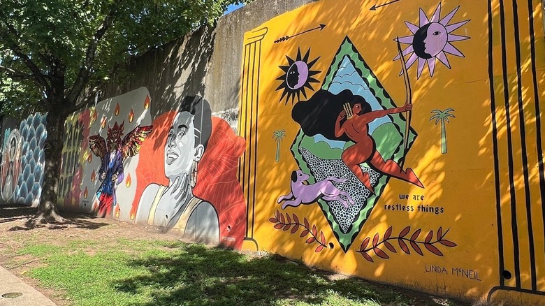 Street murals as seen from an Atlanta bike tour in Atlanta, Georgia.