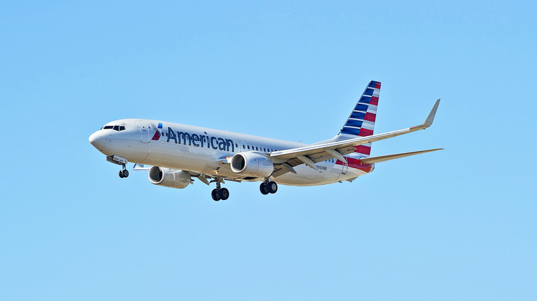 American Airlines plane in flight