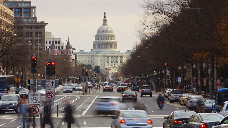 Busy street in Washington, D.C.