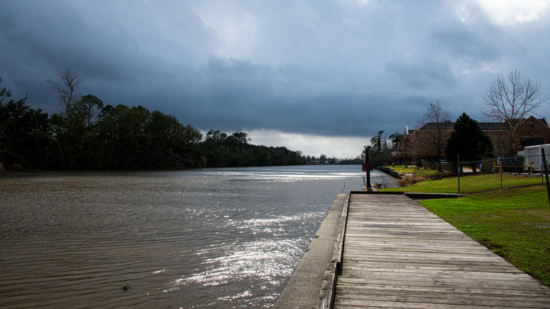 Looking down the Intracoastal Waterway in Louisiana.