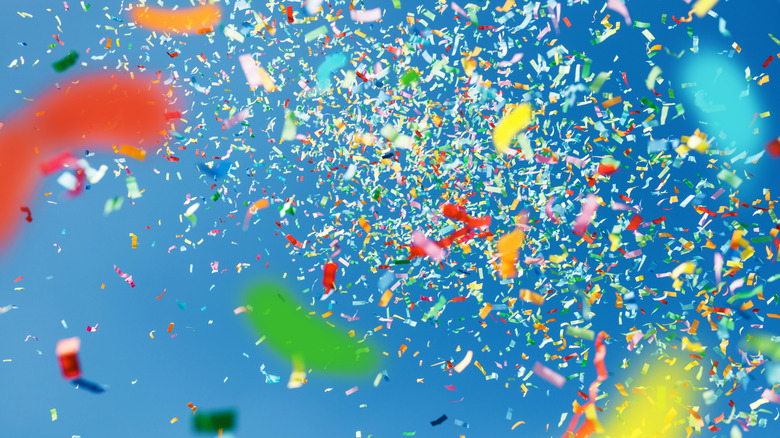 confetti in the air
