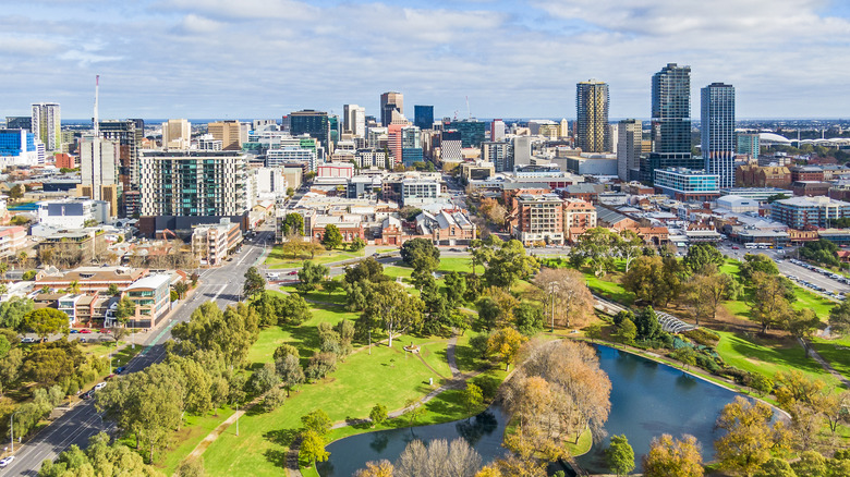 Adelaide's city skyline and local park