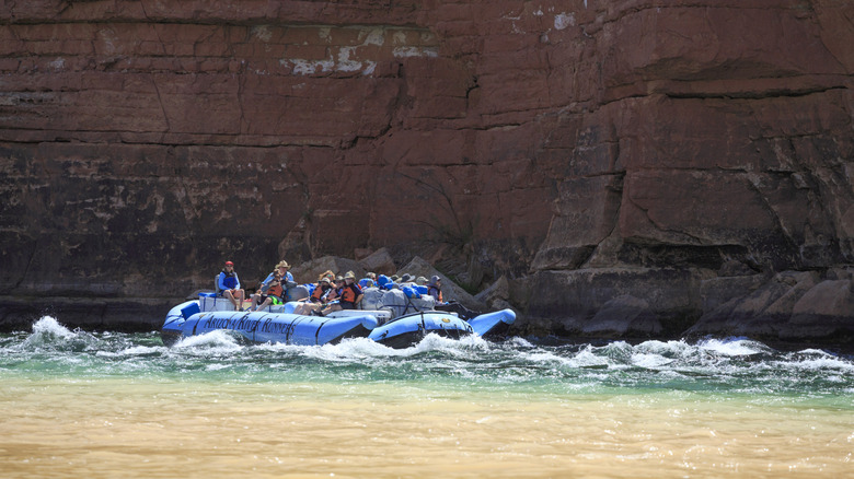 modern explorers rafting in Grand Canyon