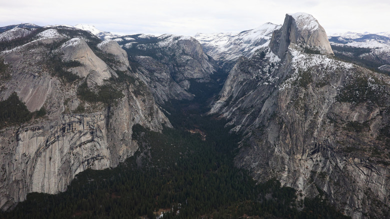 a view of Tenaya Canyon from Glacier Point above