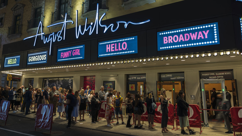 line outside Broadway theater