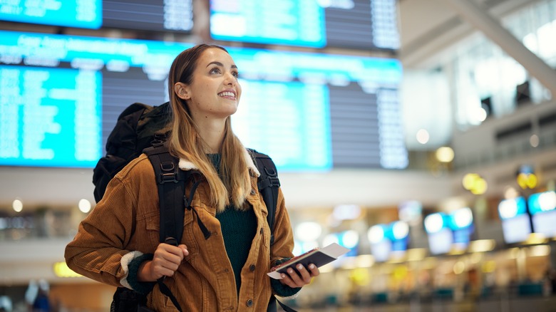 Woman in airport