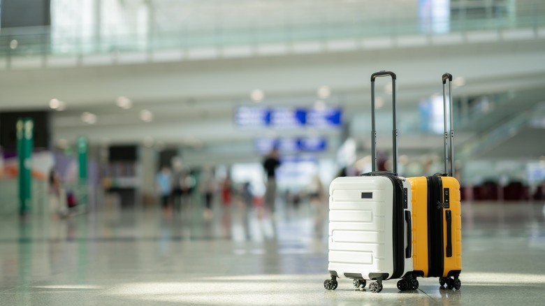 Suitcases in an airport