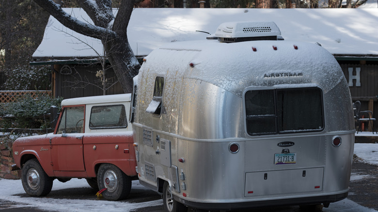 Vintage airstream and bronco