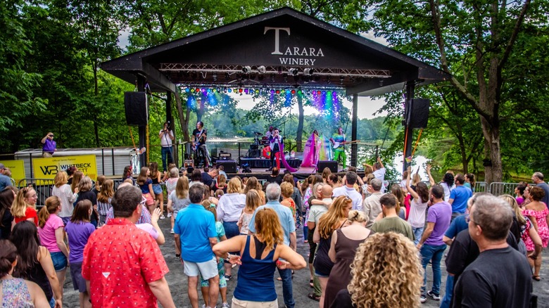 An open-air concert at Tarara Winery