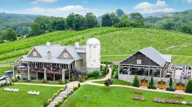 Aerial view of the Creek's Edge Winery