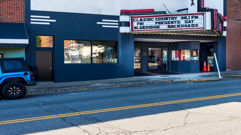 Close up of Rex Theater in Galax