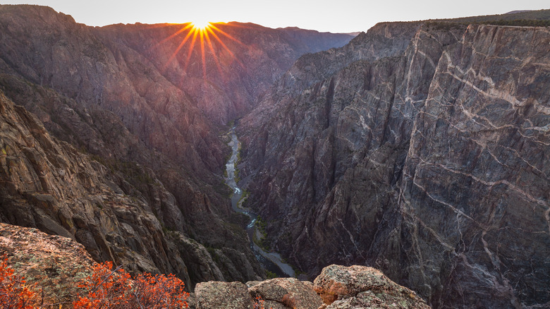 View from the rim of the canyon at Black Canyon of the Gunnison National Park