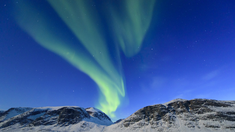 The northern lights over Baffin Island