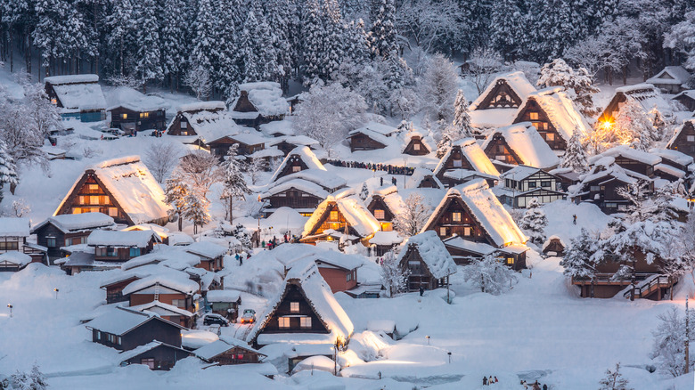 Shirakawa-go Village Winter Snow