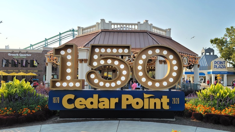 Cedar Point 150th anniversary sign 
