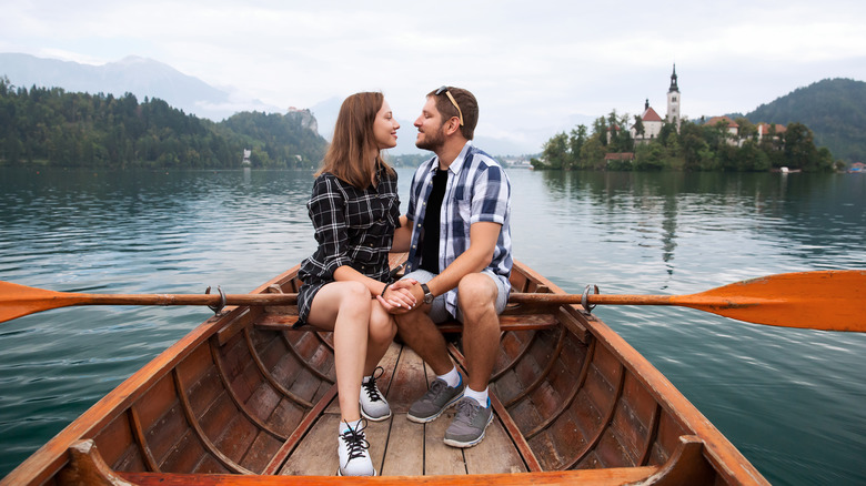 Couple in a rowboat