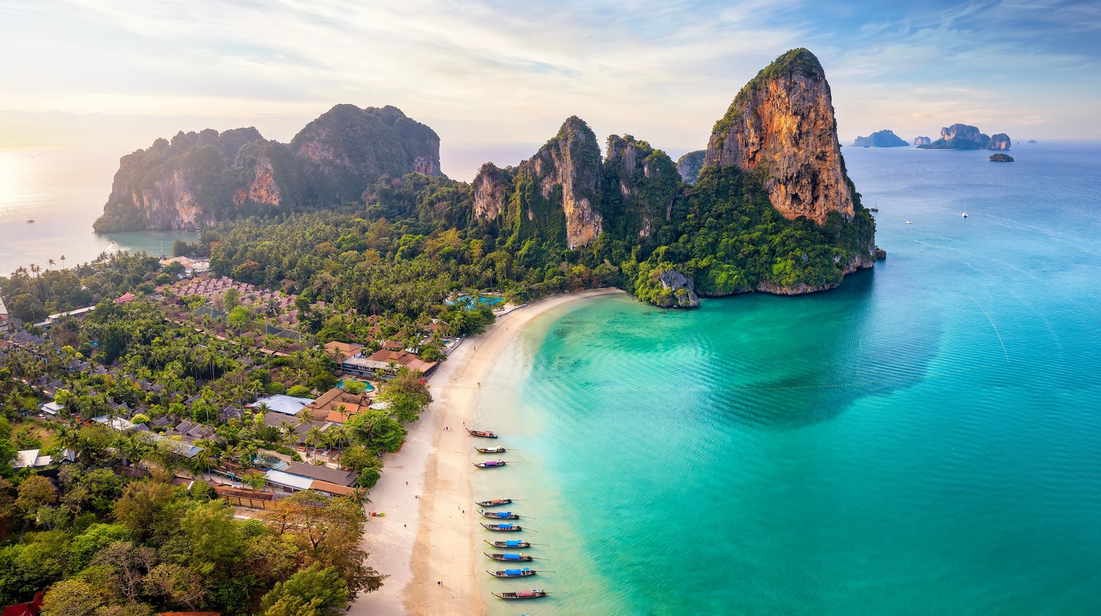 Limestone cliffs and spectacular scenery on Railay Beach