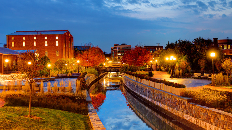 Frederick Maryland canal at night