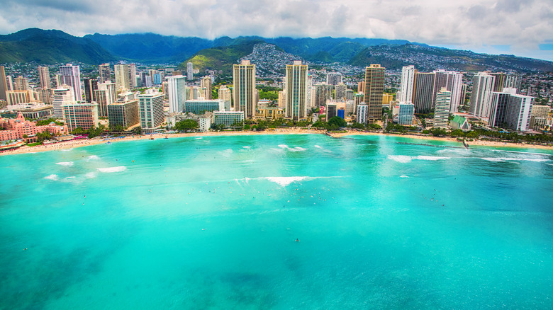 aerial view of Waikiki Beach