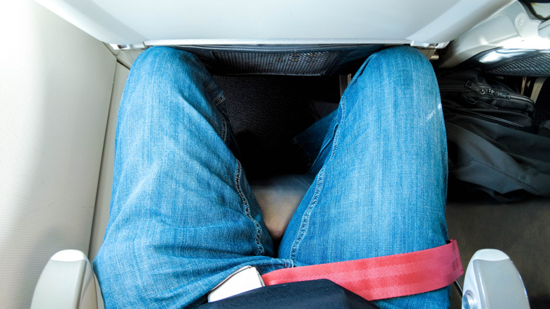 A cramped airline seat