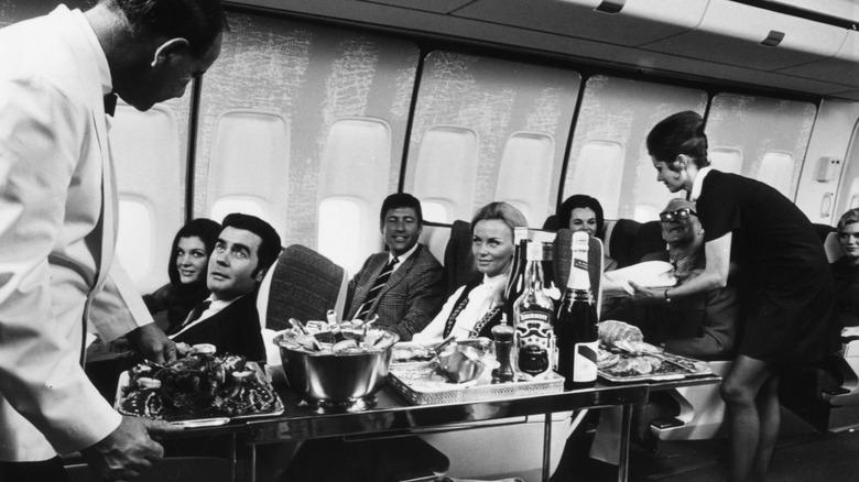 1970s meal service on plane