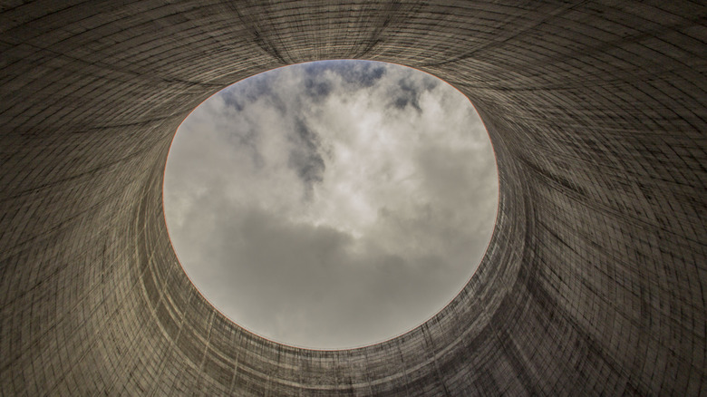 The view out of a nuclear cooling tower
